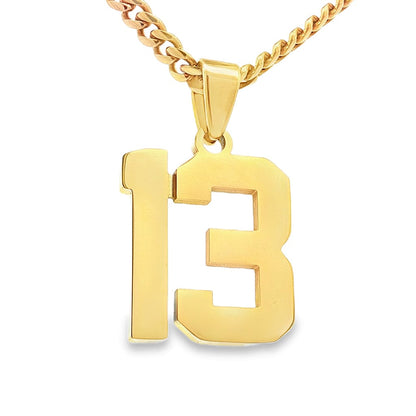Gold Number 13 Pendant