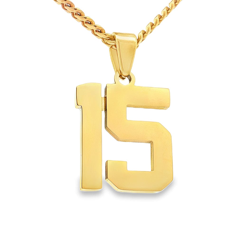 Gold Number 15 Pendant