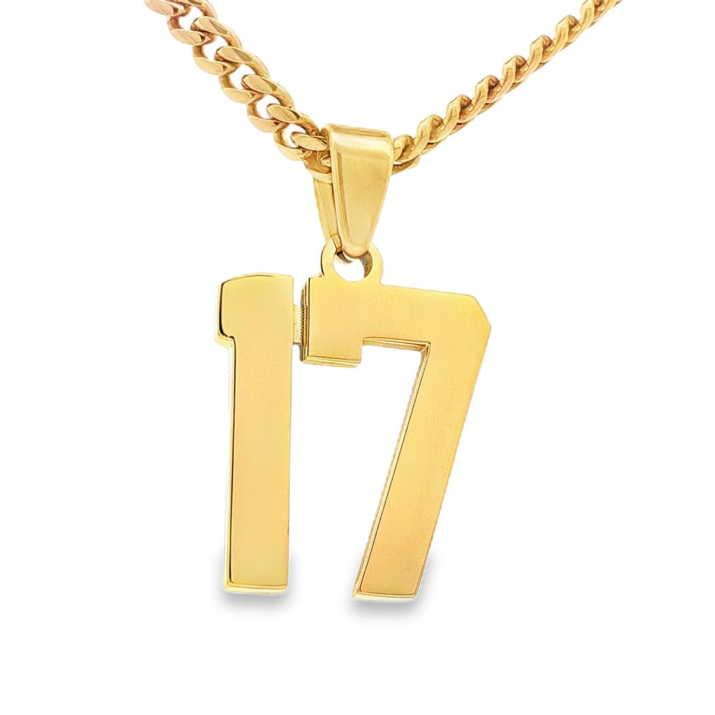 Gold Number 17 Pendant