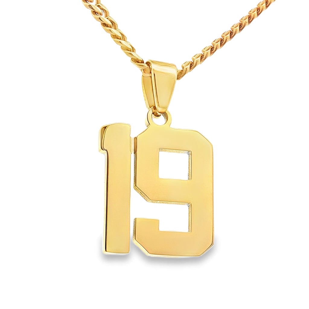Gold Number 19 Pendant