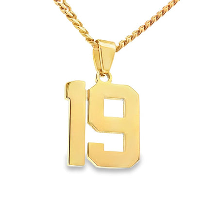 Gold Number 19 Pendant