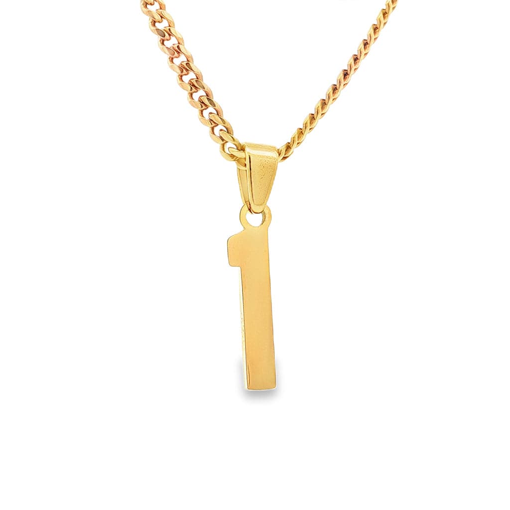 Gold Number 1 Pendant