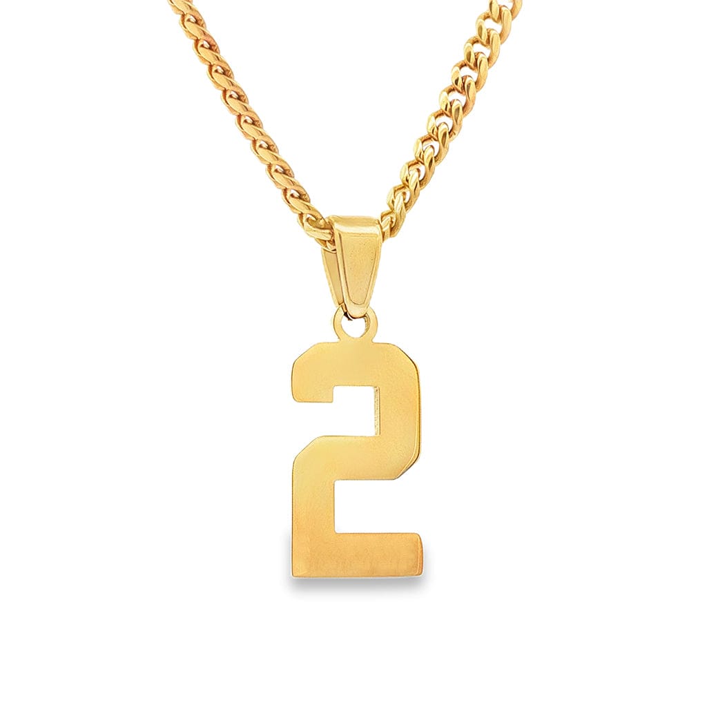 Gold Number 2 Pendant
