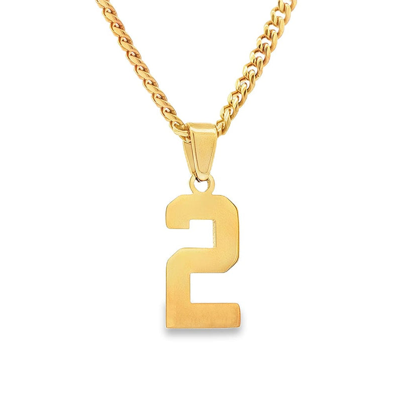 Gold Number 2 Pendant