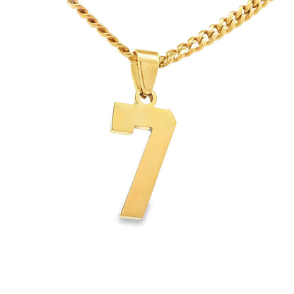 Gold Number 7 Pendant