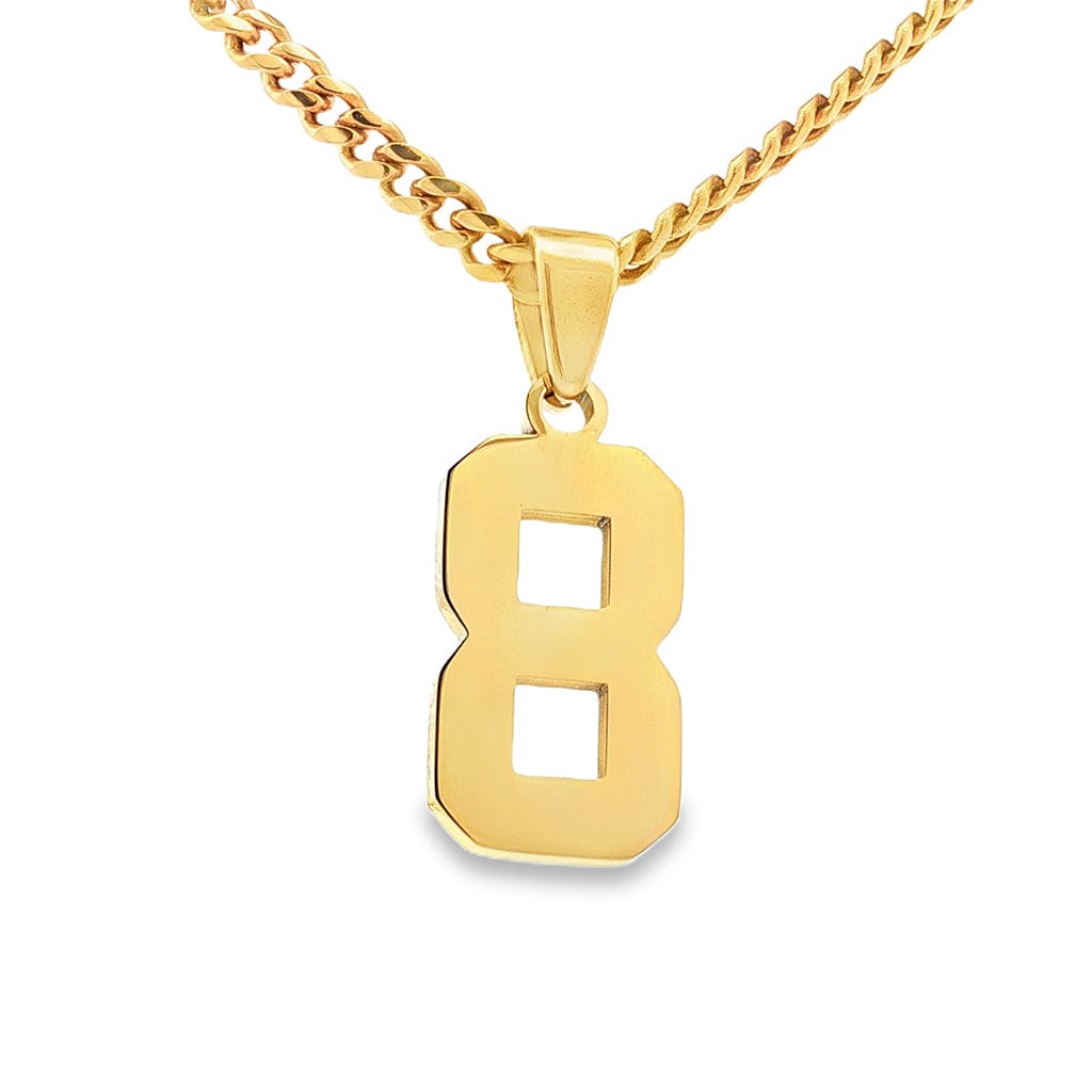 Gold Number 8 Pendant