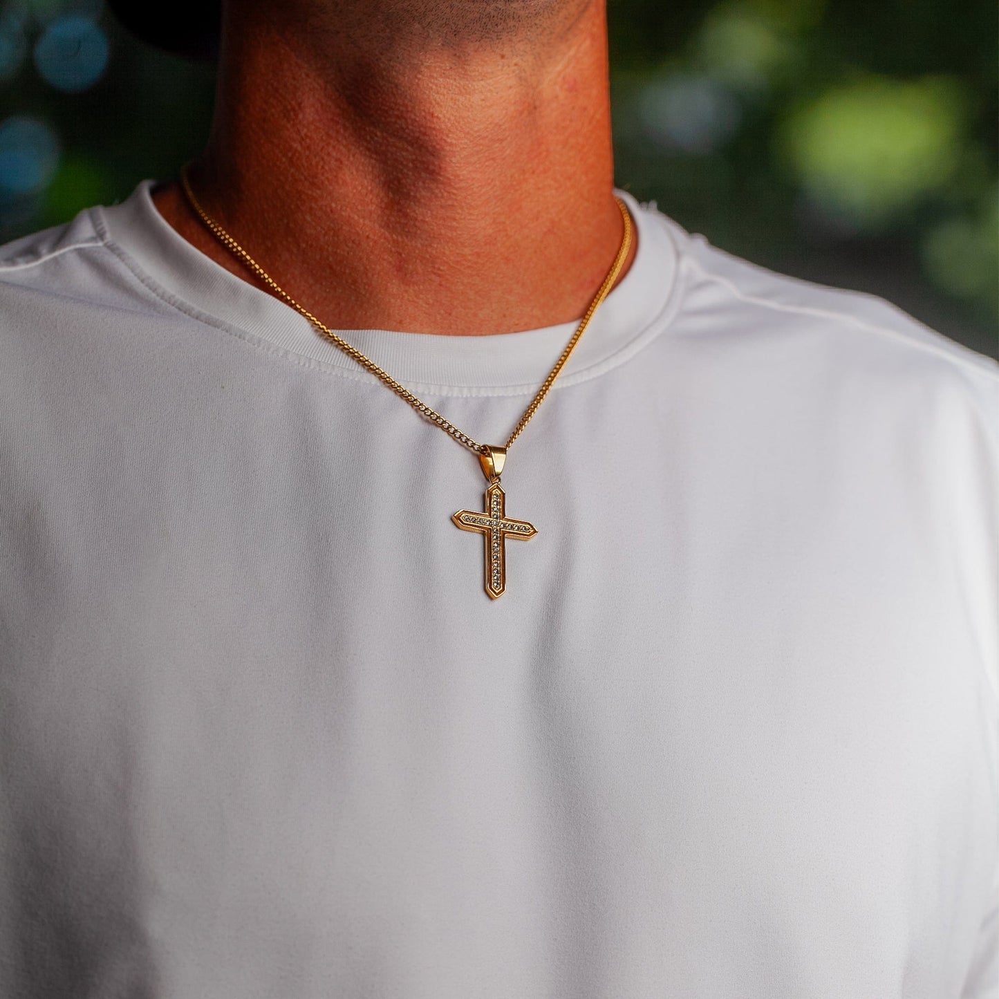 Iced Out Cross - Gold