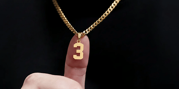 Number Pendant Necklace - Gold