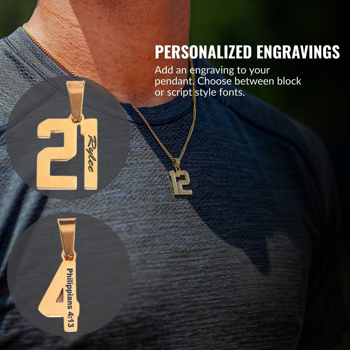 Number Pendant Engravings