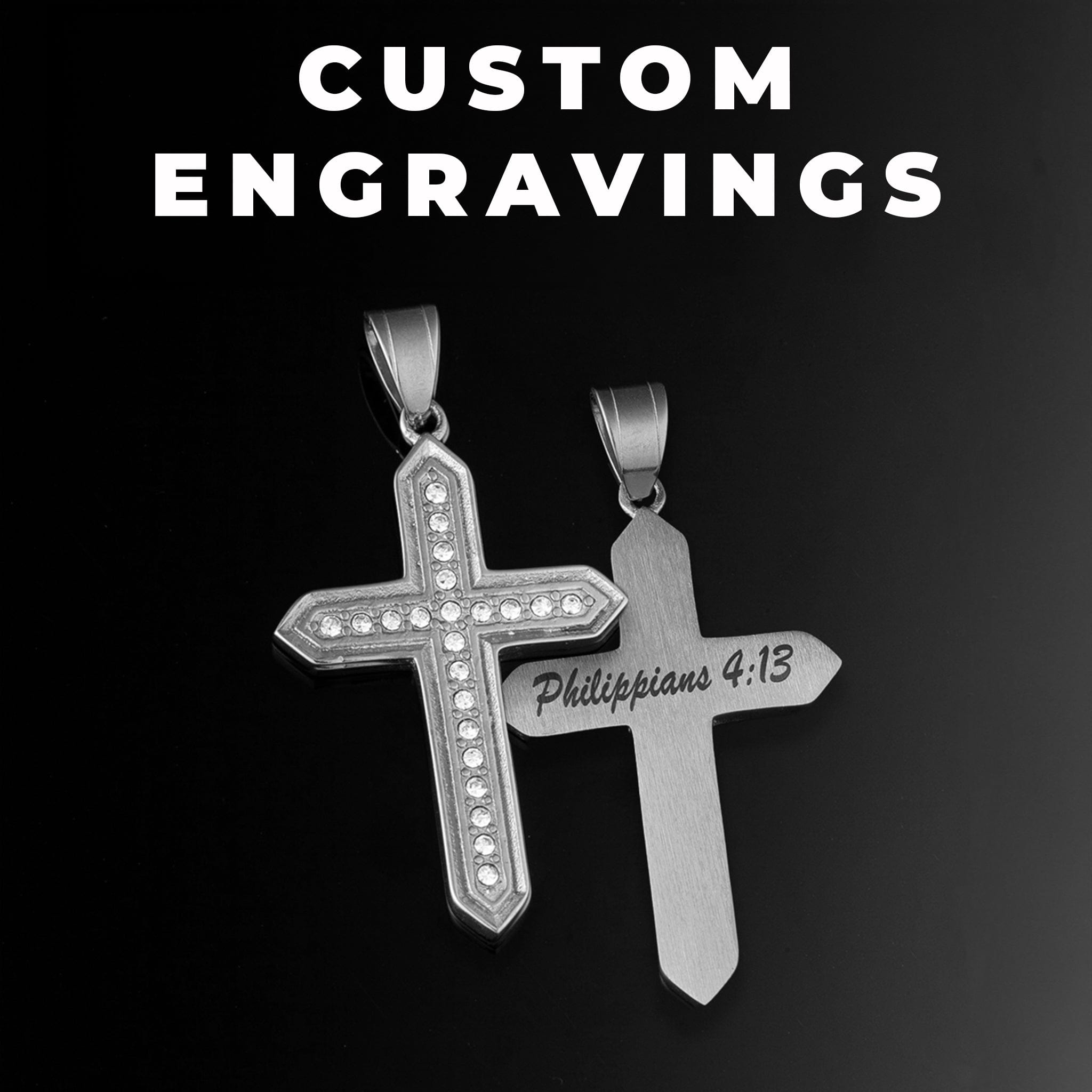 Iced Out Cross - Silver