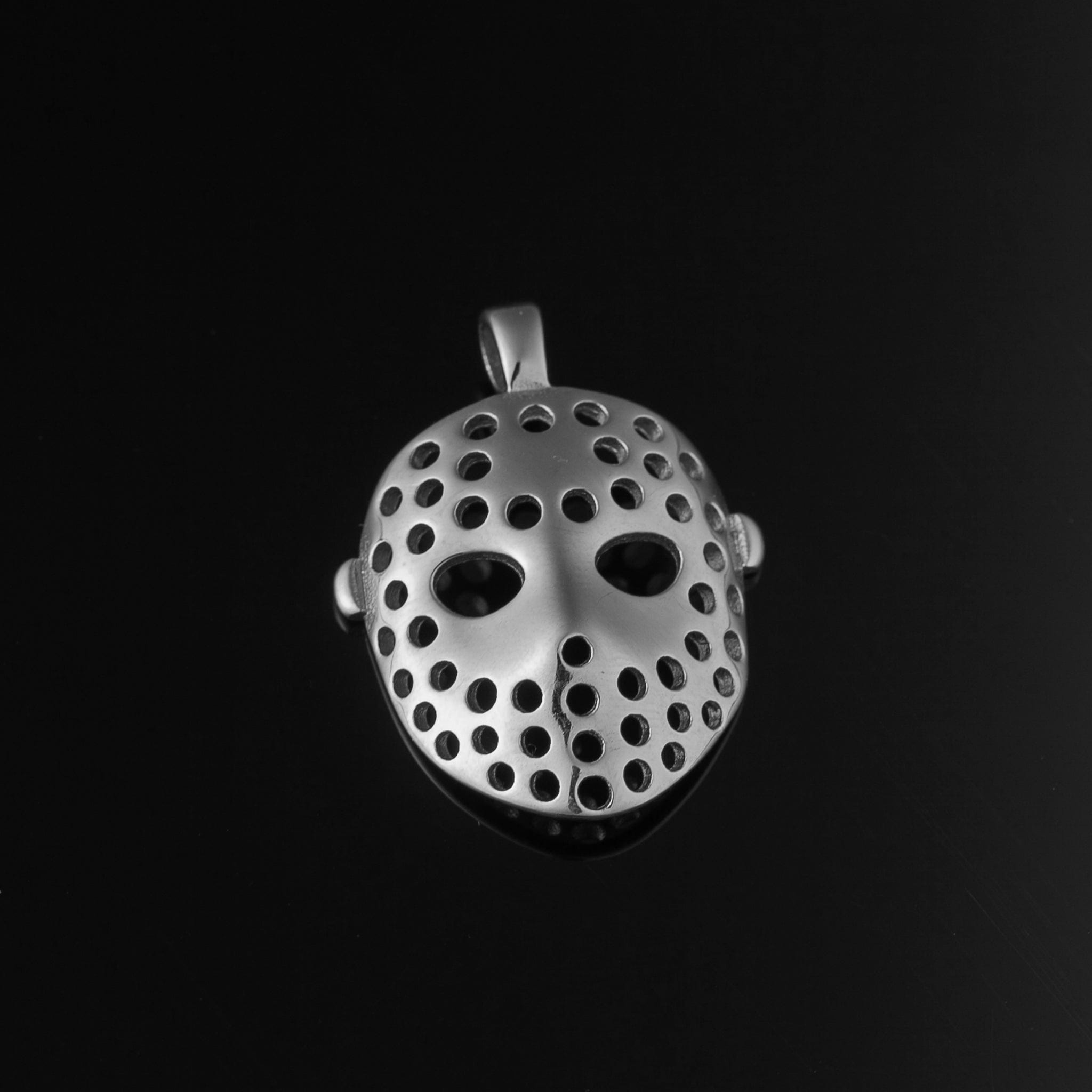 Vintage Hockey Goalie Mask Pendant - Silver