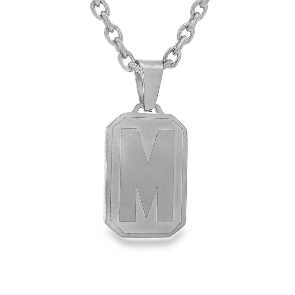 Silver Letter Pendant Necklace