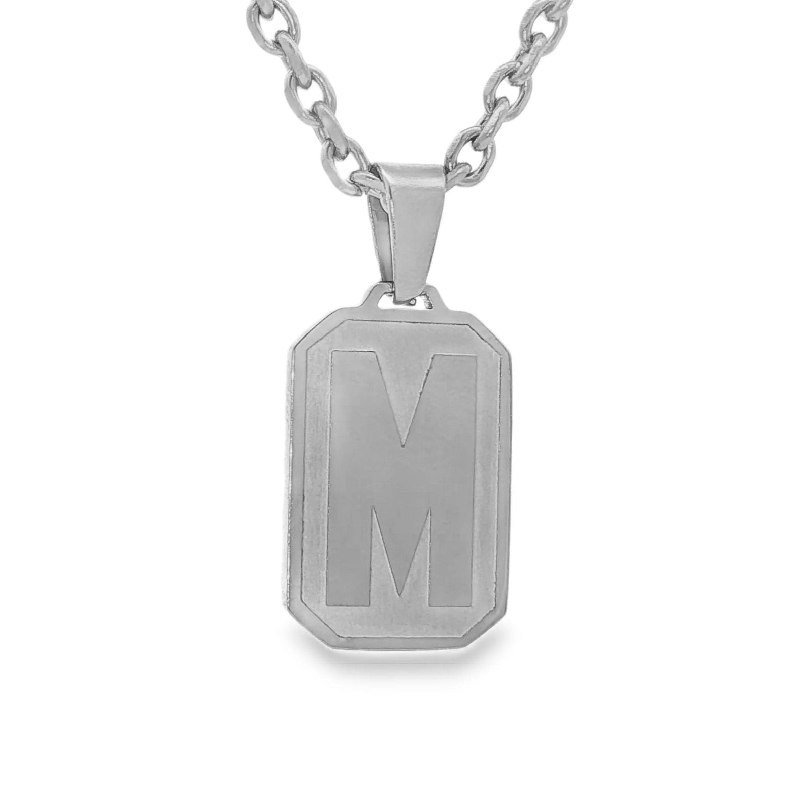 Silver Letter Pendant Necklace