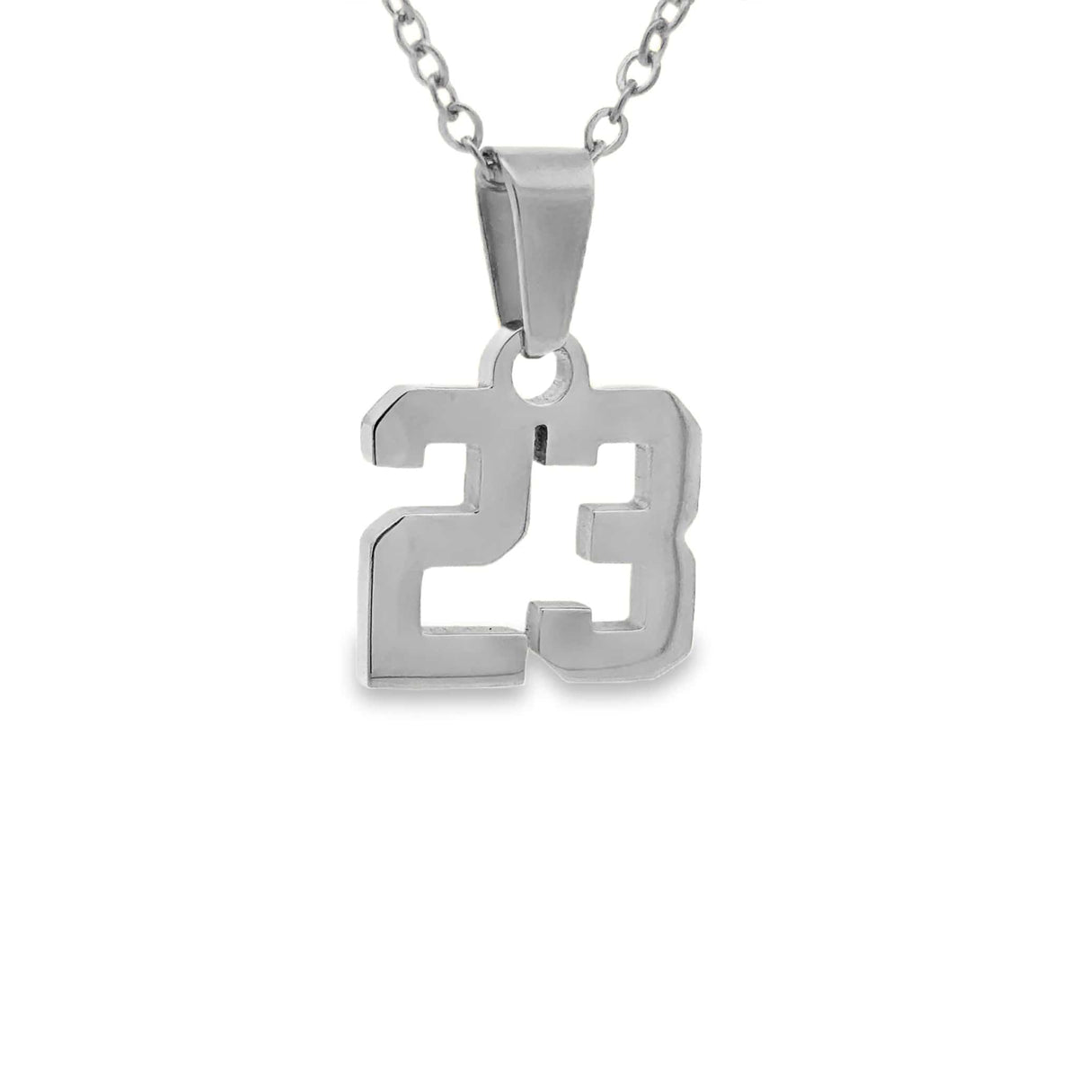 Small Number Pendant Necklace - Silver