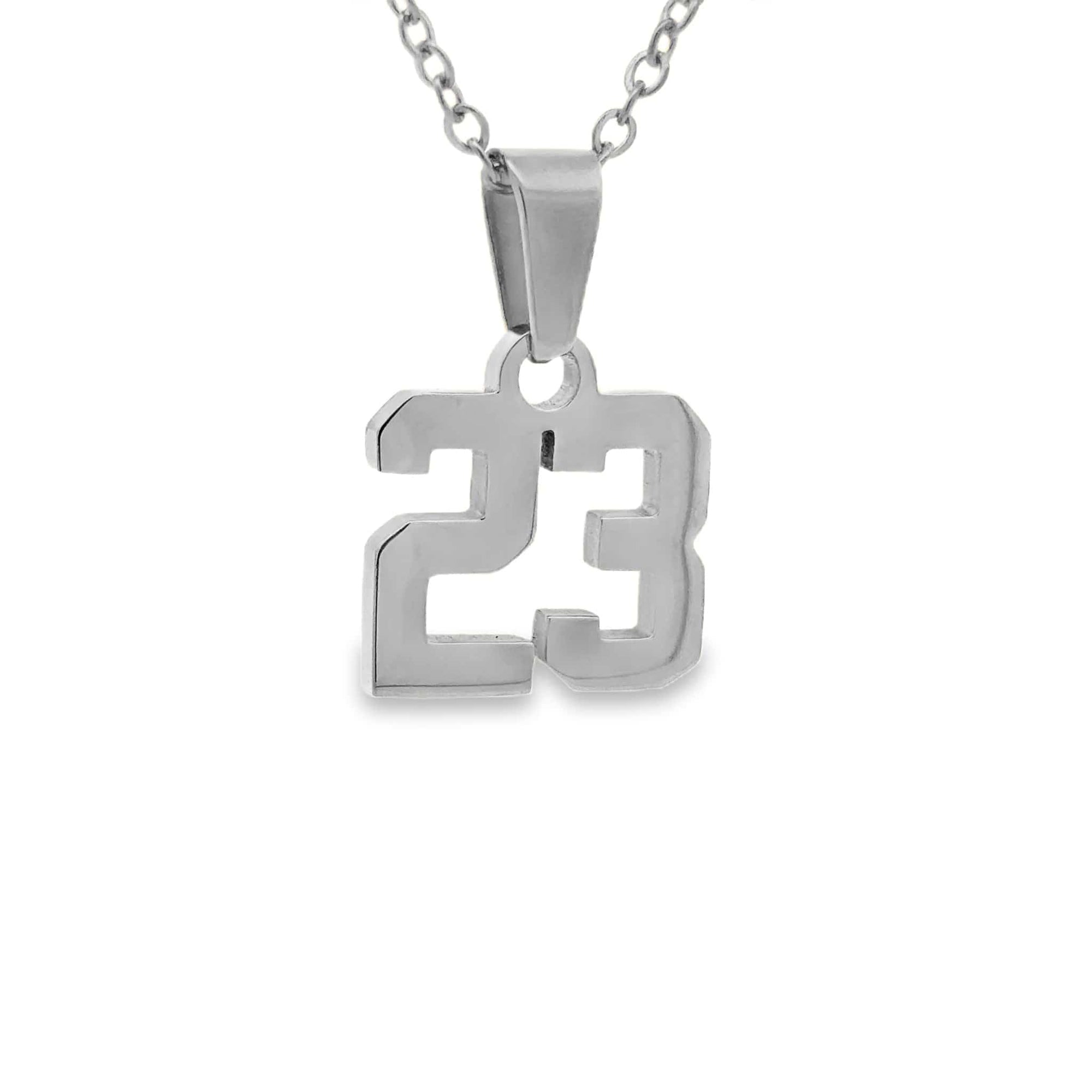 Small Number Pendant Necklace - Silver
