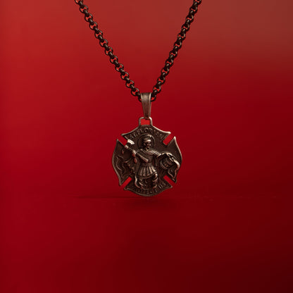 patron saint of firefighters necklace saint lorian