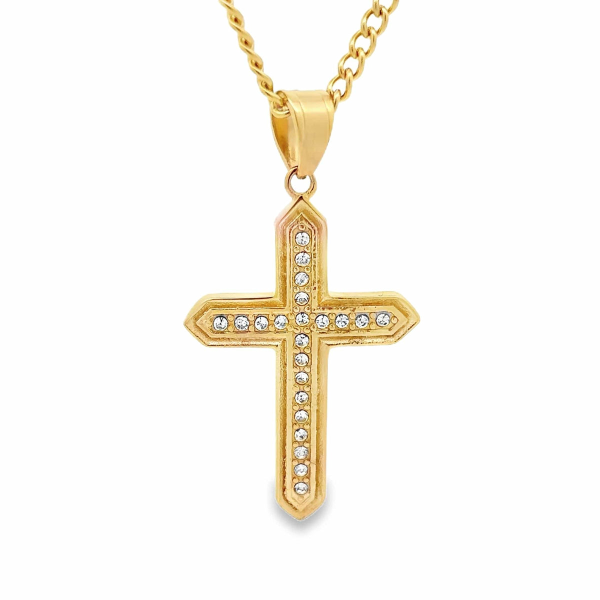 Iced Out Cross - Gold