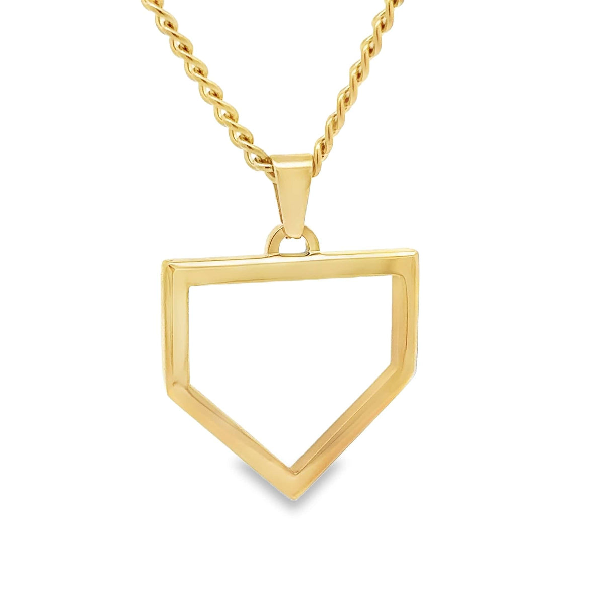 Gold Stainless Home Plate Pendant