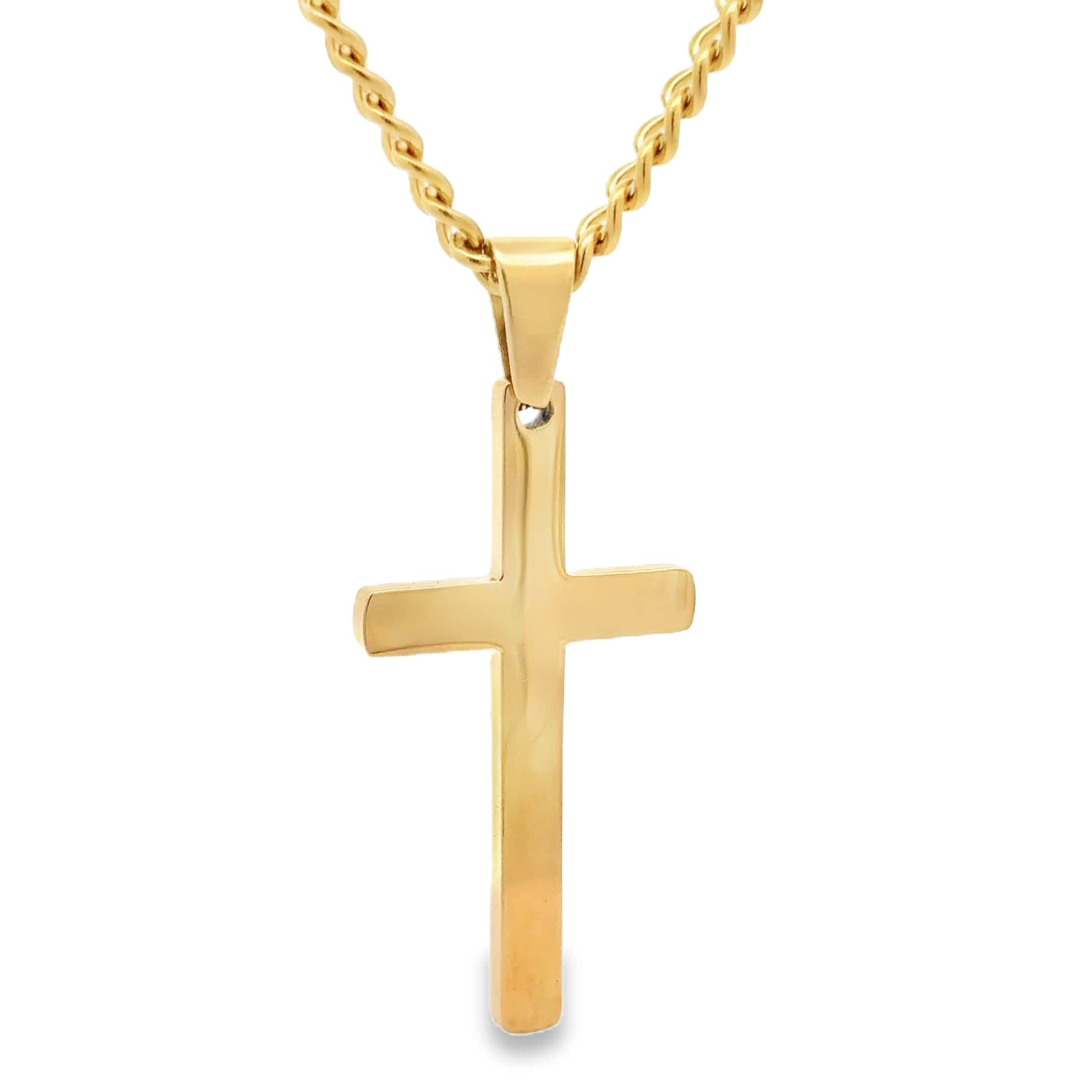 Gold Stainless Steel Cross Necklace