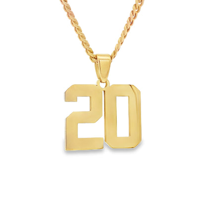 Number Pendant Necklace - Gold
