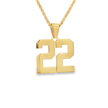 Number Pendant Necklace - Gold