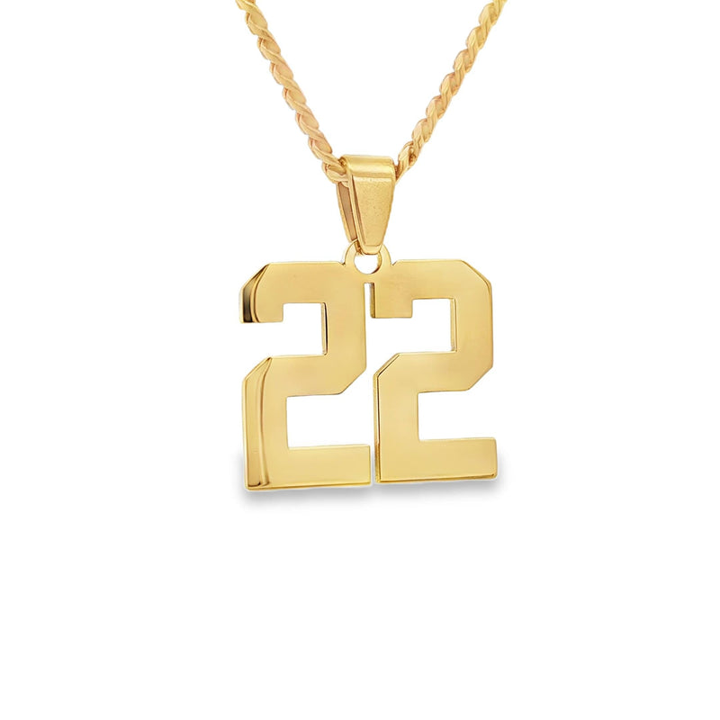Number Pendant Necklace - Gold