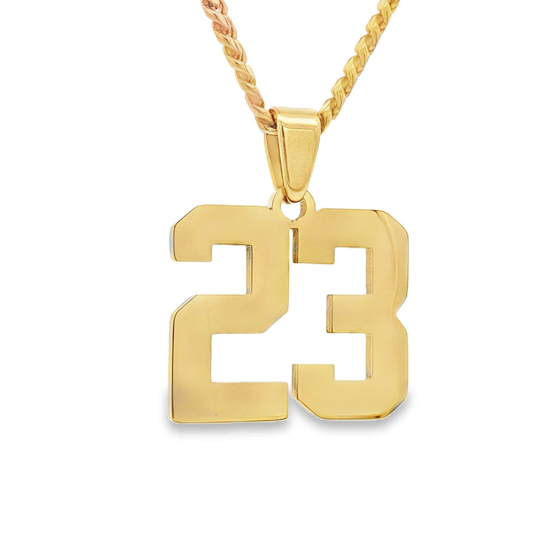 Number Pendant Necklace - Gold