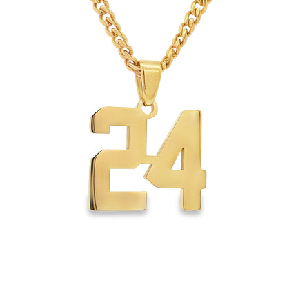 Number Pendant Necklace - Gold
