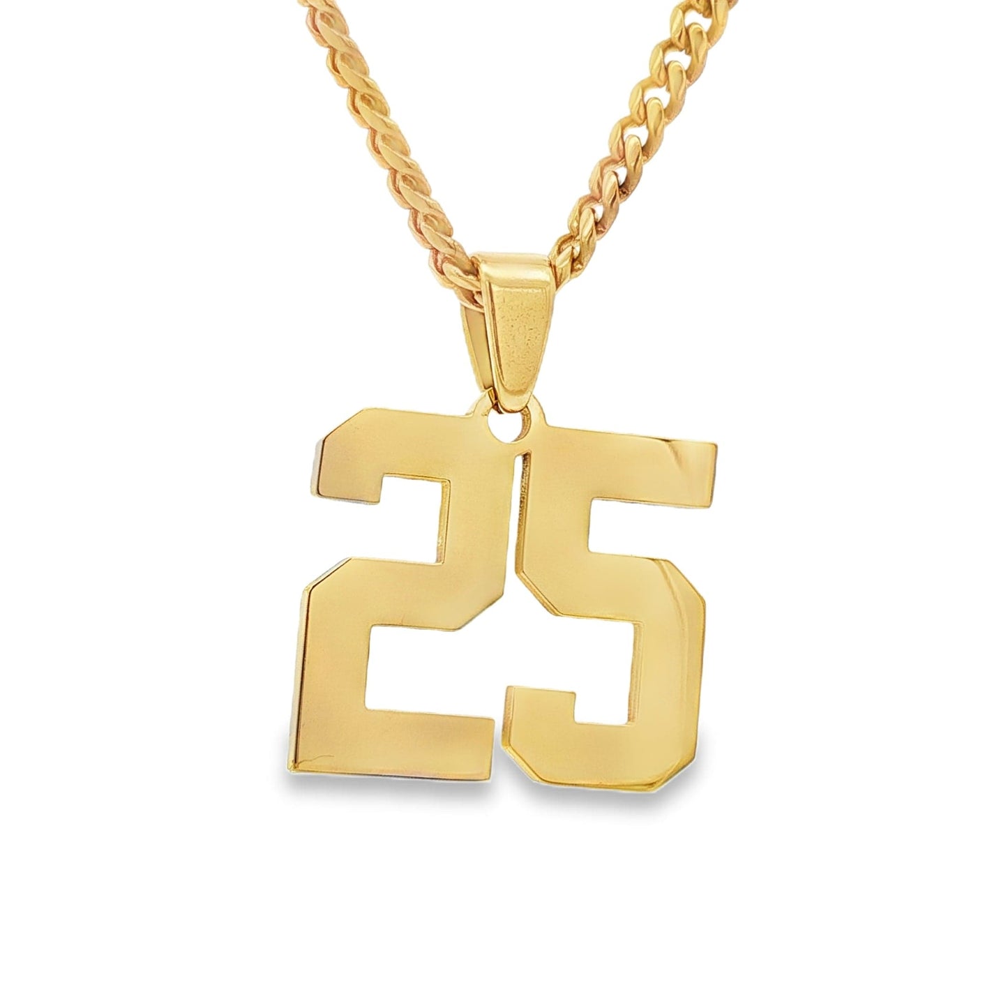 Number Pendant Necklace - Gold