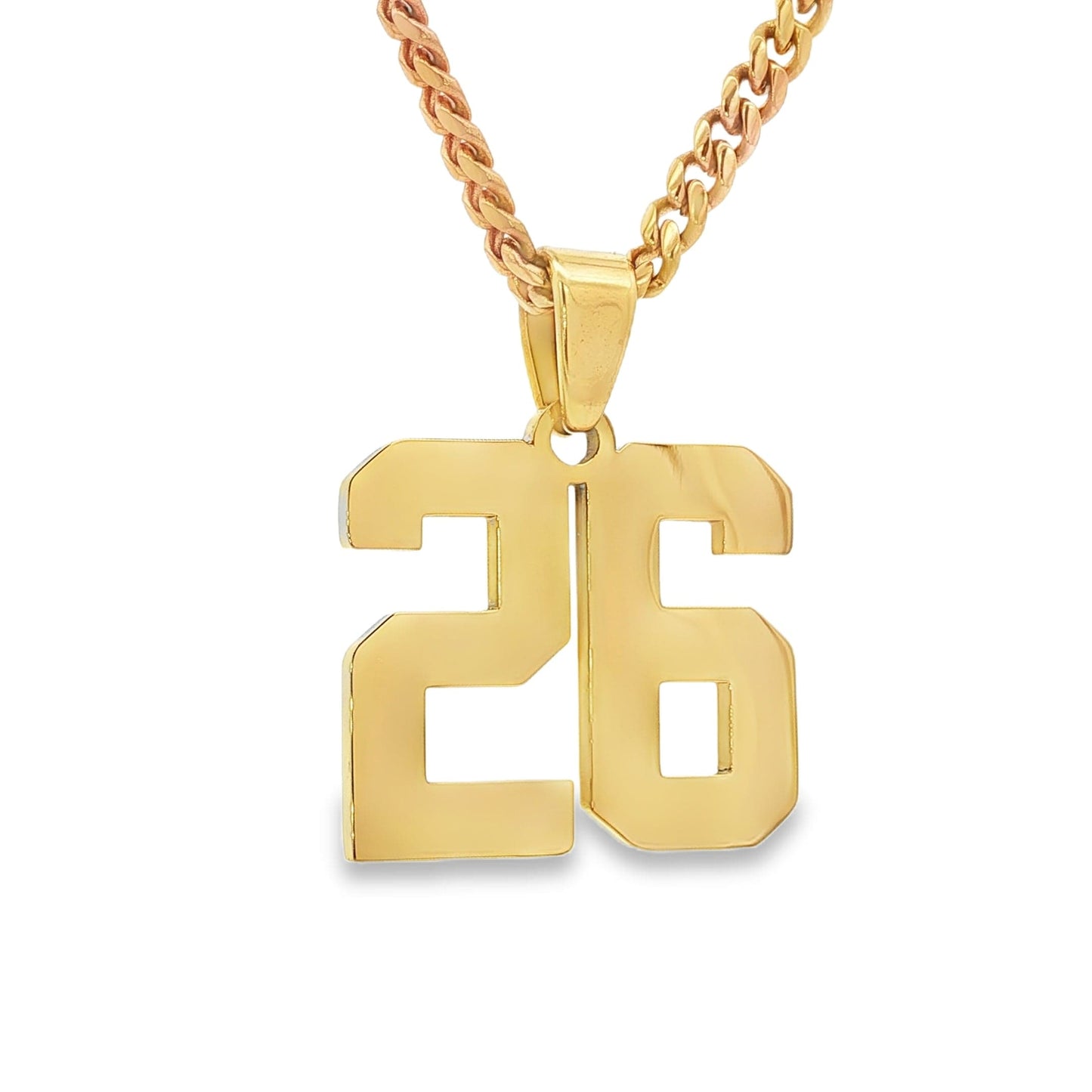 Number Pendant Necklace - Gold