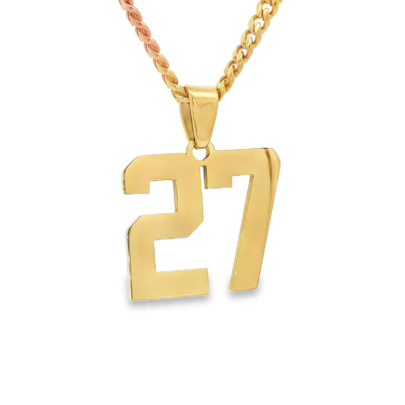 Number Pendant Necklace - Gold