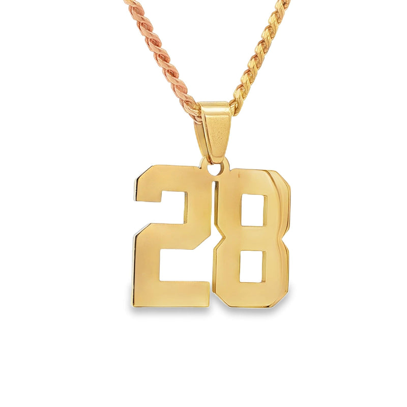 Number Pendant Necklace - Gold