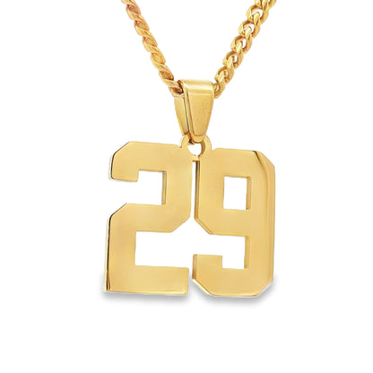 Number Pendant Necklace - Gold