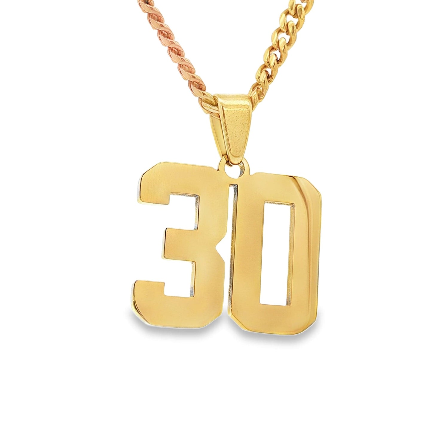 Number Pendant Necklace - Gold