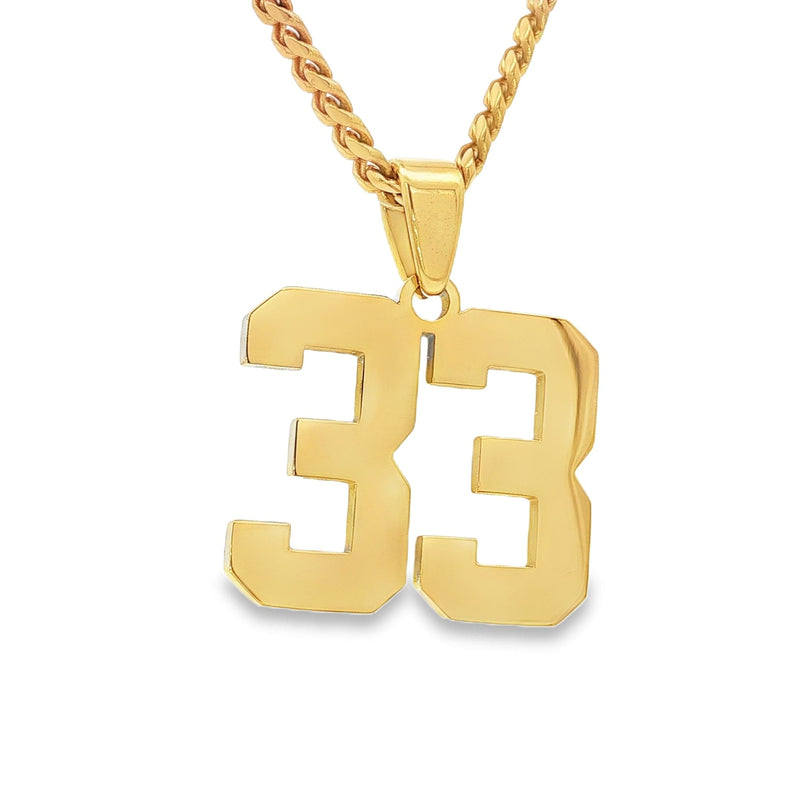 Number Pendant Necklace - Gold