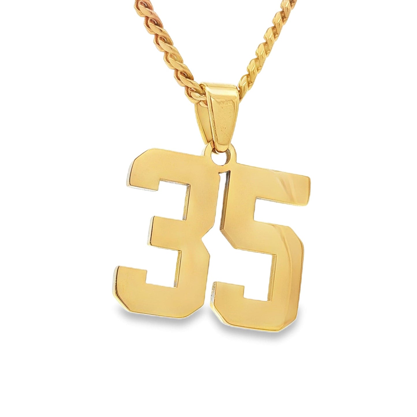 Number Pendant Necklace - Gold