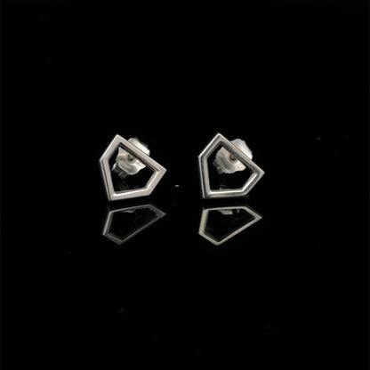 Home Plate Earrings - Silver