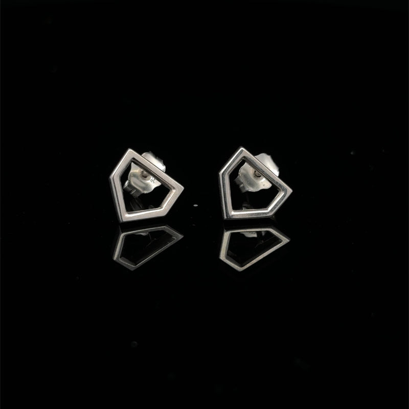Home Plate Earrings - Silver