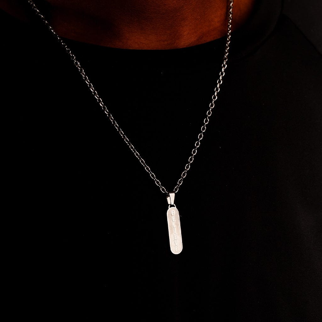 believe pendant silver