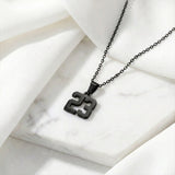 Mini Number Necklace - Black