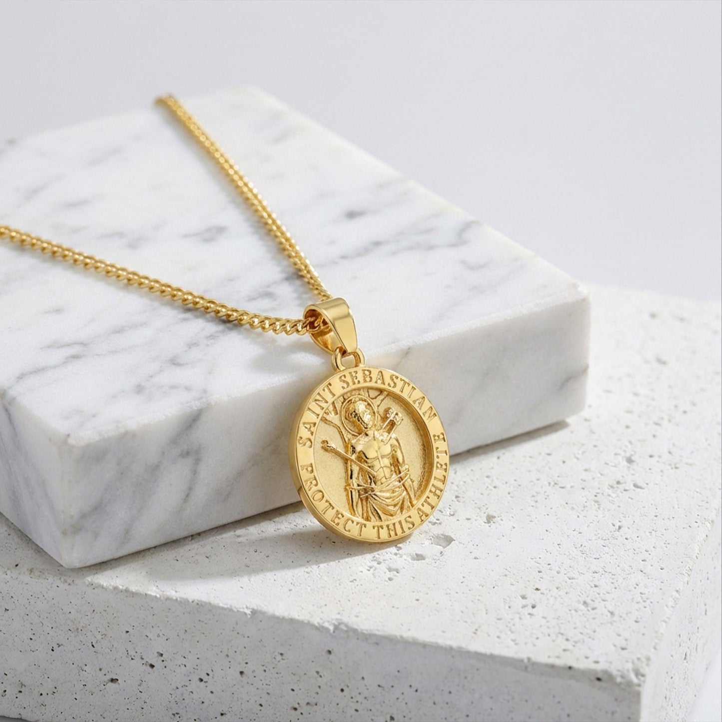 Saint Sebastian Pendant - Gold