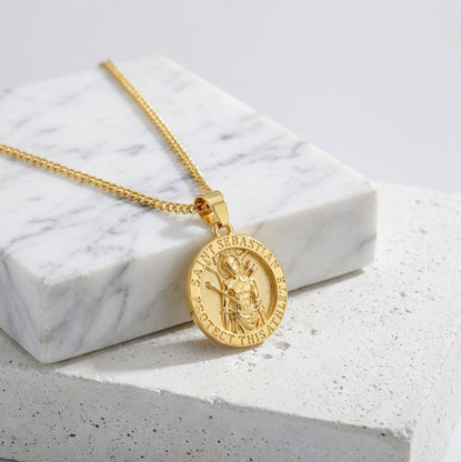 Saint Sebastian Pendant - Gold