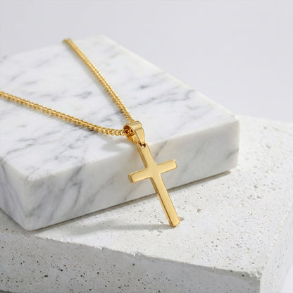 Gold Stainless Steel Cross Necklace