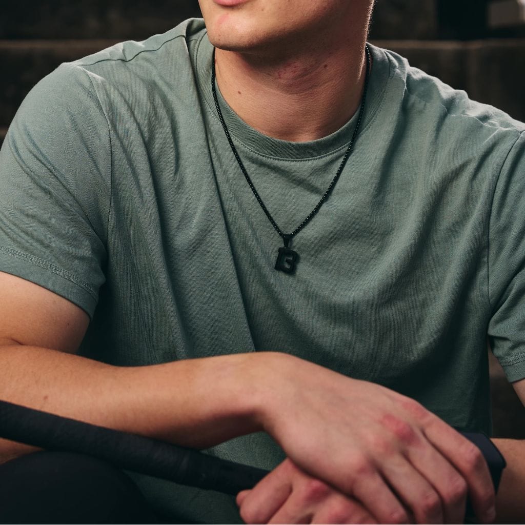 Number Pendant Necklace - Black