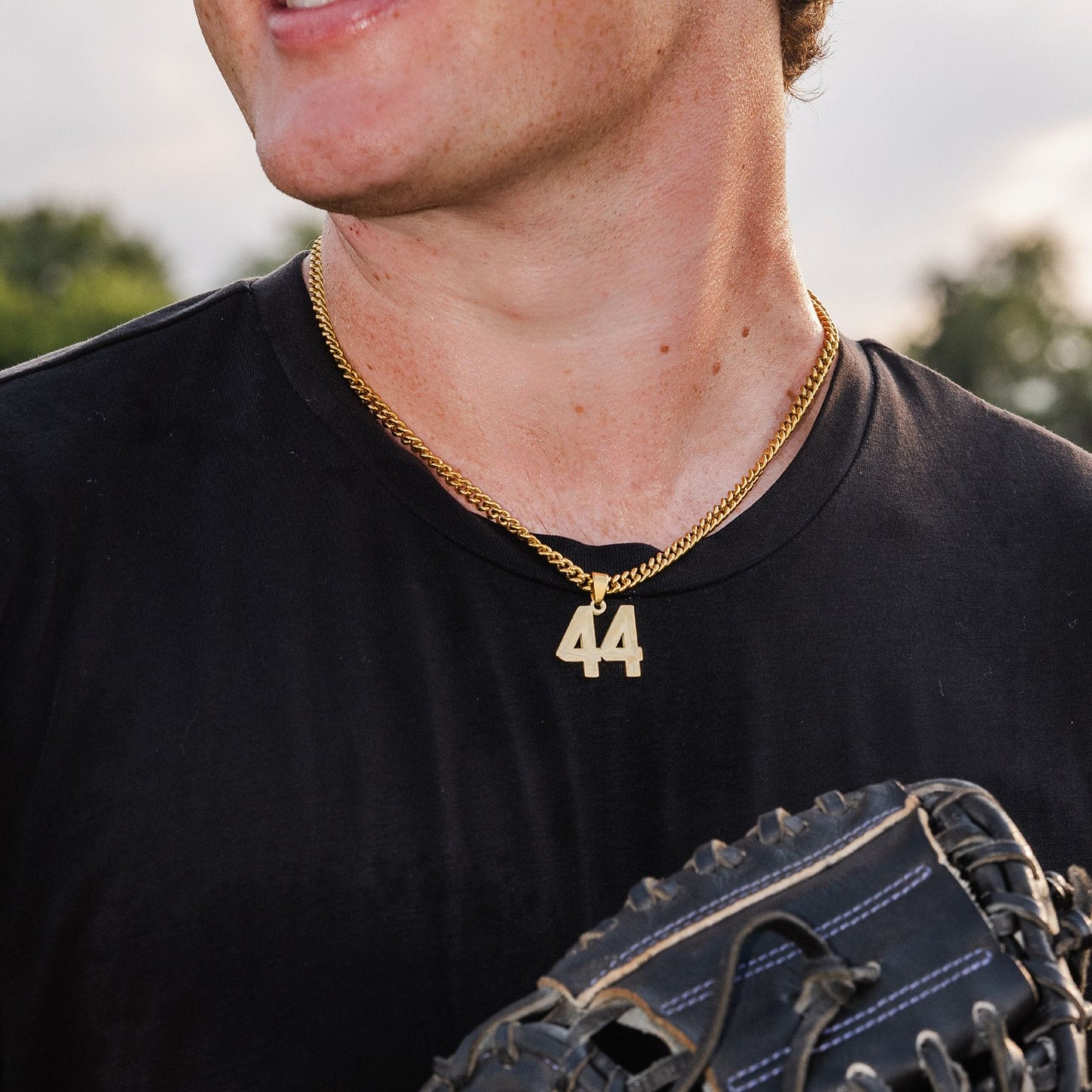 Number Pendant Necklace - Gold