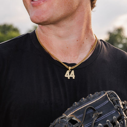 Number Pendant Necklace - Gold