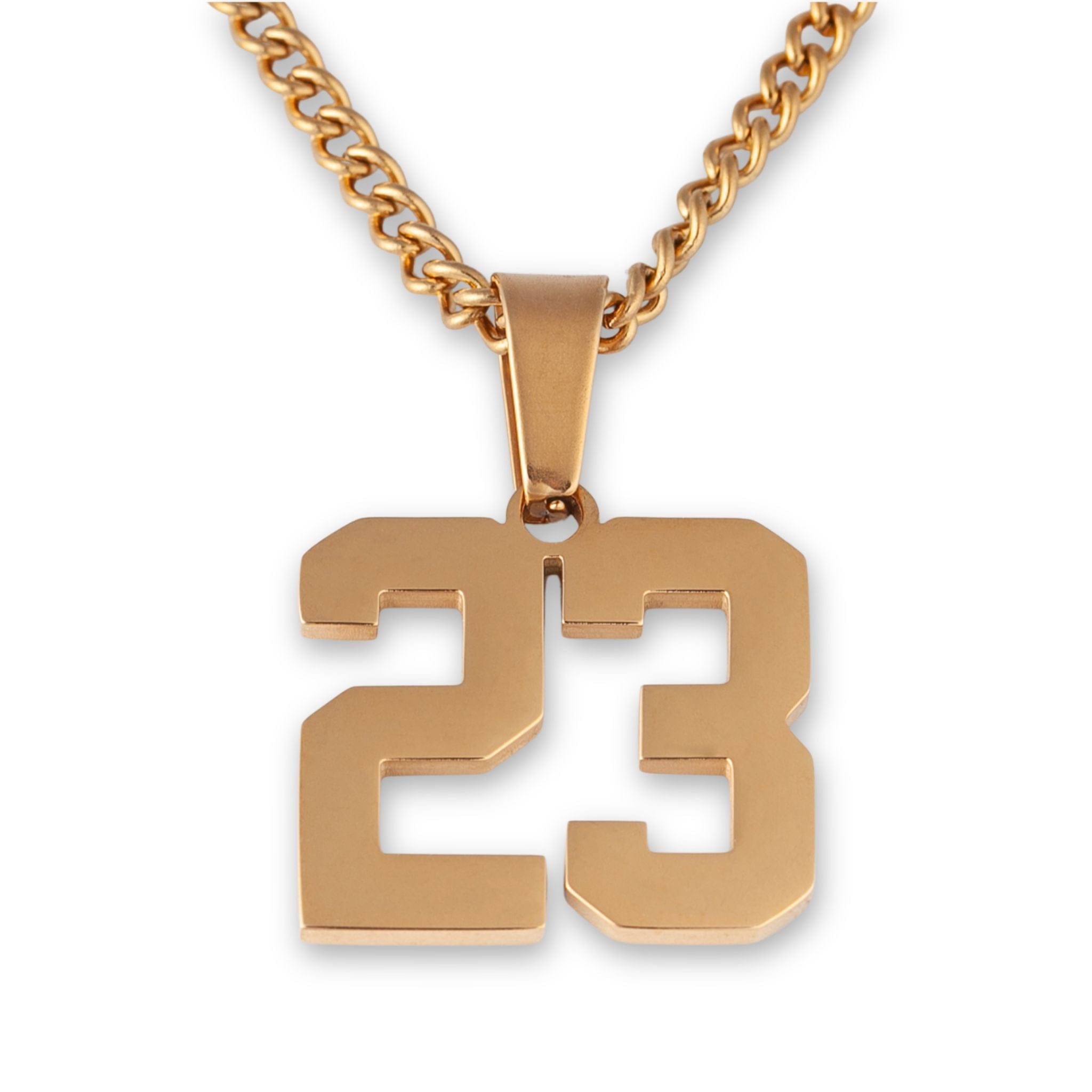Gold Stainless Number Pendant - FlowX Jewelry