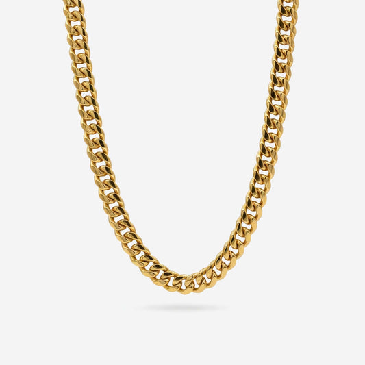 Gold cuban chain necklace