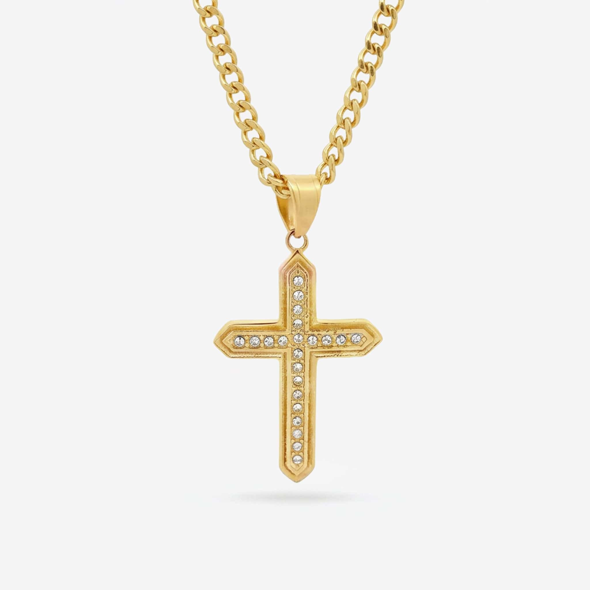 Iced Out Cross - Gold