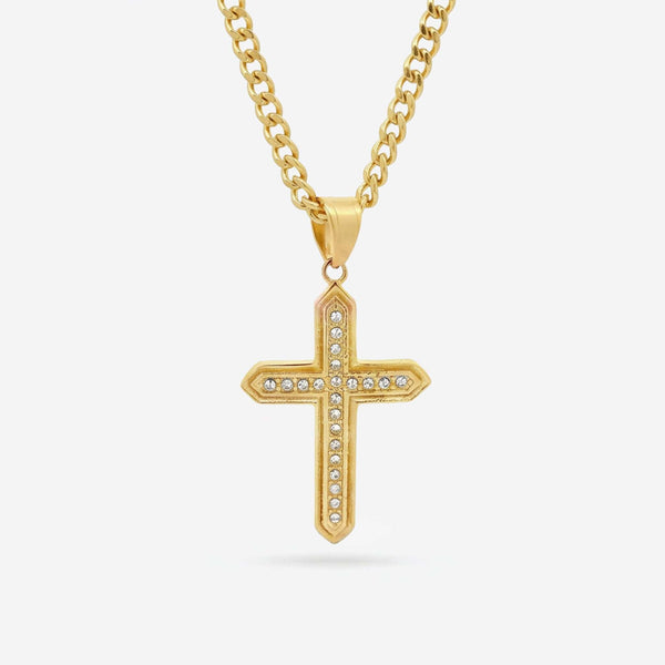 Iced Out Cross - Gold